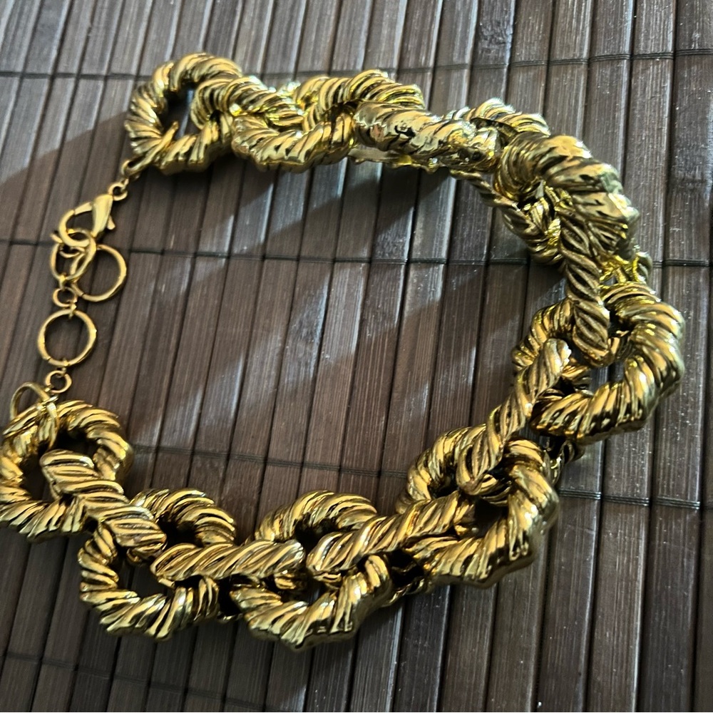 Chunky Gold Tone Link Chain Necklace Large Statement Jewelry